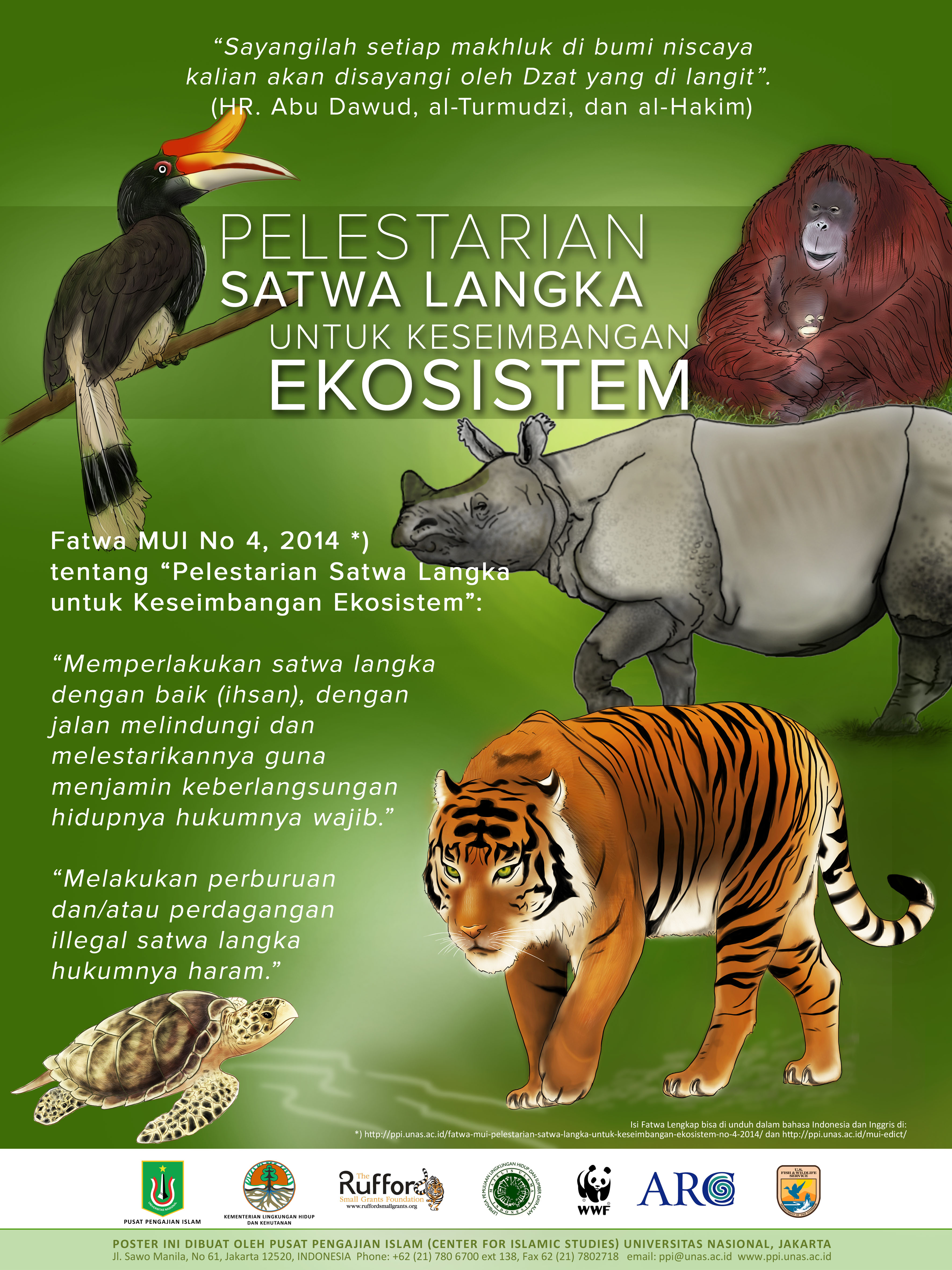 Poster Fatwa Pelestarian Satwa Langka Untuk Keseimbangan Ekosistem Ppi Unas